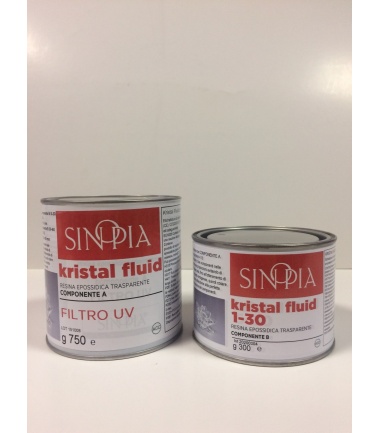 §§ KRISTAL FLUID 1-30 FILTRO UV (0,75 Kg A+ 0,3 Kg B) - conf. 1,05 Kg