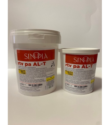 GOMMA SILICONICA RTV PA AL-T (500 g A+500 g B) TRASPARENTE - conf. 1 Kg