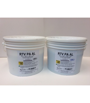 GOMMA SILICONICA RTV PA AL (2,5 Kg A+2,5 Kg B) AL PLATINO - conf. 5 Kg