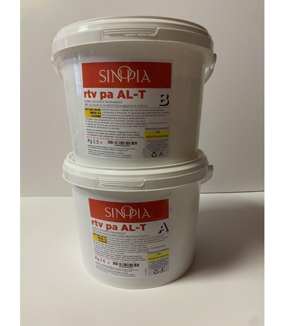 GOMMA SILICONICA RTV PA AL-T (2,5 Kg A+2,5Kg B) TRASPARENTE - conf. 5 Kg