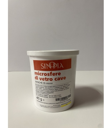 §§ MICROSFERE DI VETRO 35 micron - conf. 40 g CAVE BIANCHE