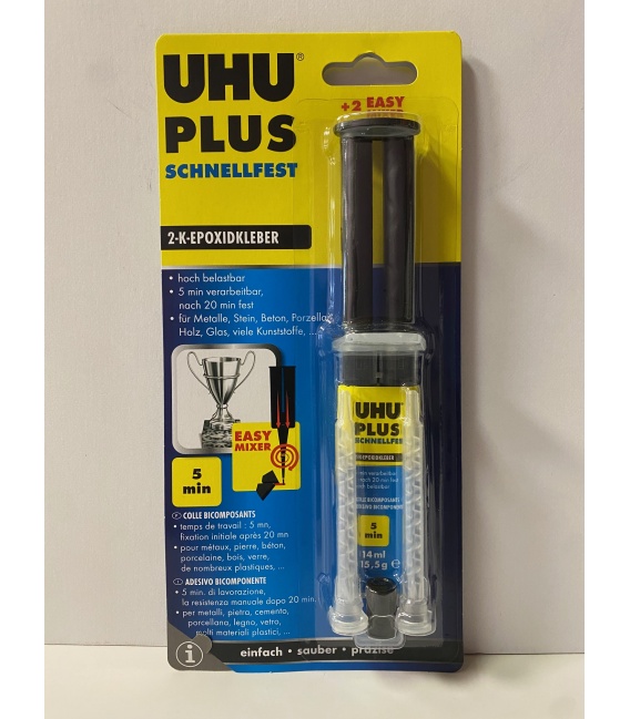 UHU PLUS EPOXY SCHNELLFEST 5 MINUTI MIXER - 15+15 ml BISIRINGA